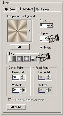 Gradient settings