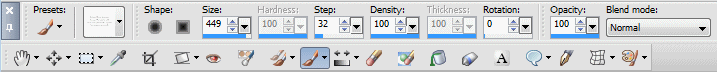 paint brush settings