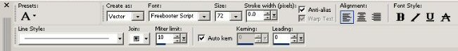 text setting