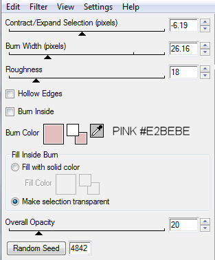 burnt edges setting